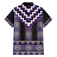Purple Taniko Pattern Aotearoa Hawaiian Shirt Niho Taniwha Mix Poutama LT14