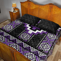Purple Taniko Pattern Aotearoa Quilt Bed Set Niho Taniwha Mix Poutama