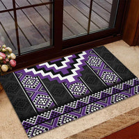 Purple Taniko Pattern Aotearoa Rubber Doormat Niho Taniwha Mix Poutama