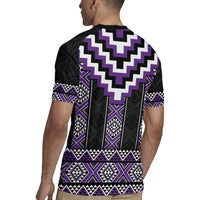 Purple Taniko Pattern Aotearoa Rugby Jersey Niho Taniwha Mix Poutama LT14