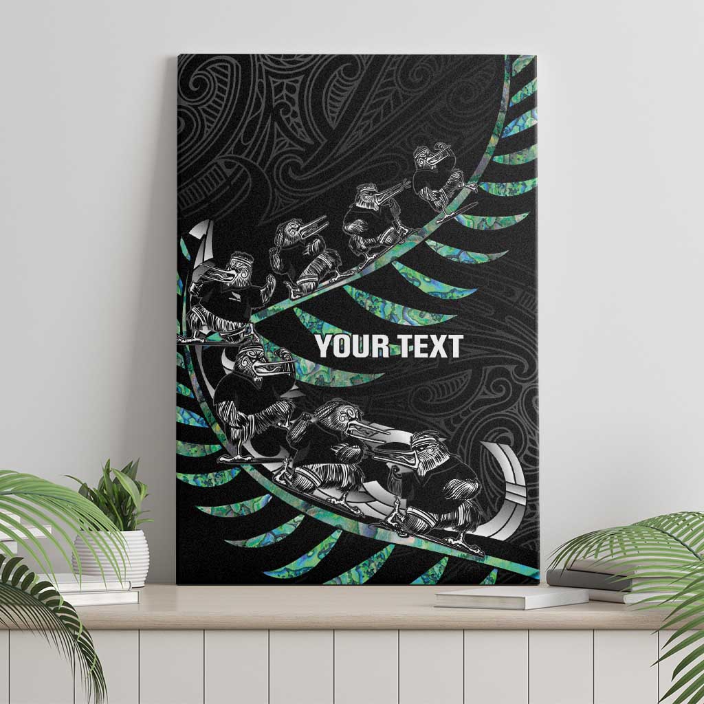 Custom New Zealand Silver Fern Rugby Canvas Wall Art Aotearoa Kiwi Maori Pattern LT14
