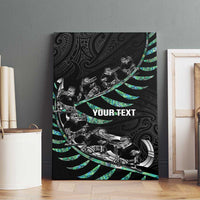 Custom New Zealand Silver Fern Rugby Canvas Wall Art Aotearoa Kiwi Maori Pattern LT14