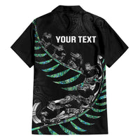 Custom New Zealand Silver Fern Rugby Family Matching Summer Maxi Dress and Hawaiian Shirt Aotearoa Kiwi Maori Pattern