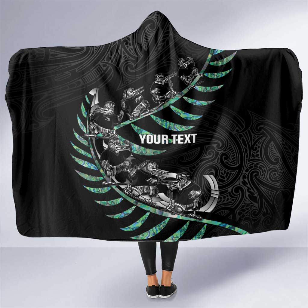 Custom New Zealand Silver Fern Rugby Hooded Blanket Aotearoa Kiwi Maori Pattern LT14