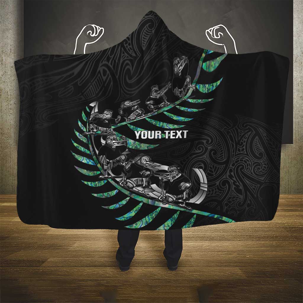 Custom New Zealand Silver Fern Rugby Hooded Blanket Aotearoa Kiwi Maori Pattern LT14