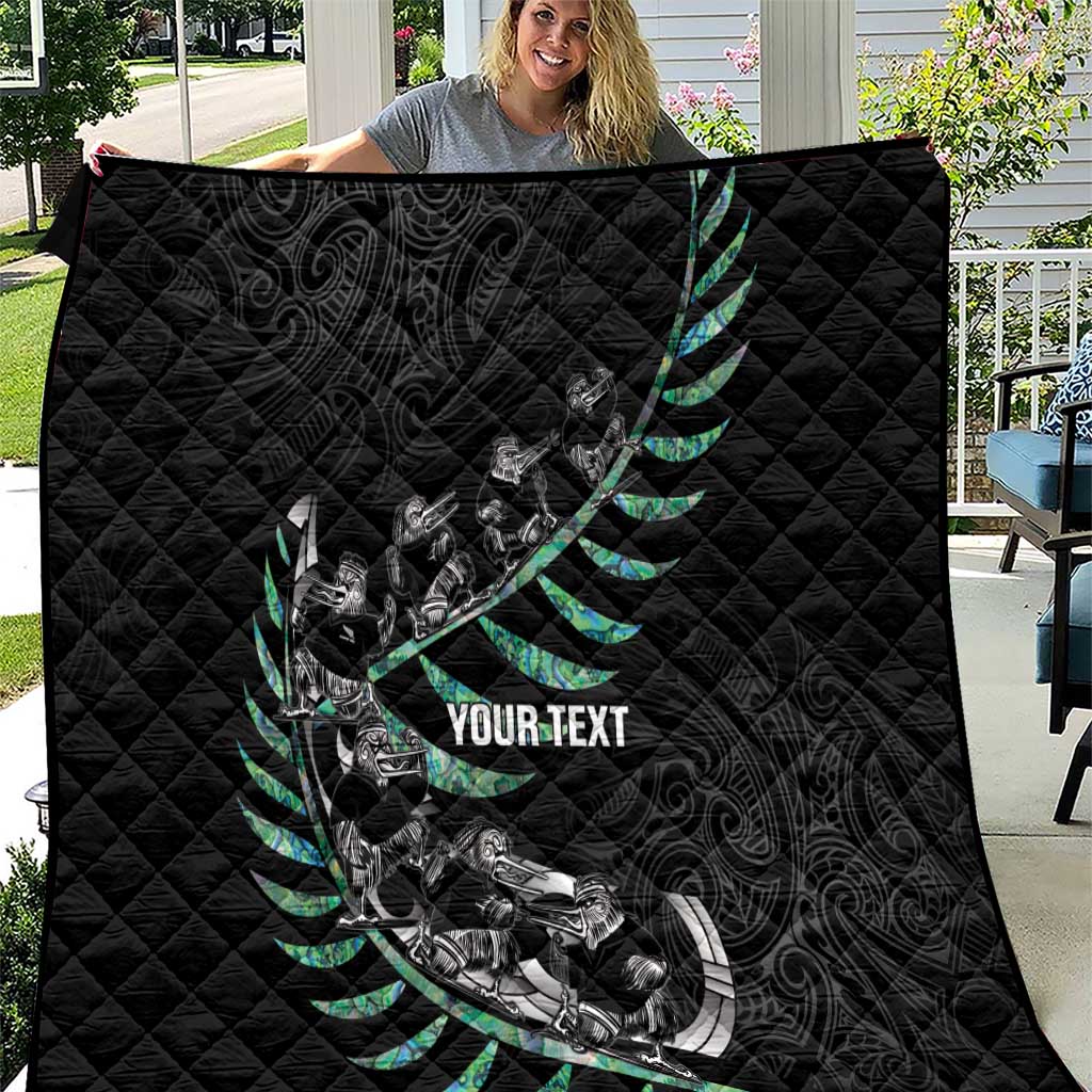 Custom New Zealand Silver Fern Rugby Quilt Aotearoa Kiwi Maori Pattern LT14