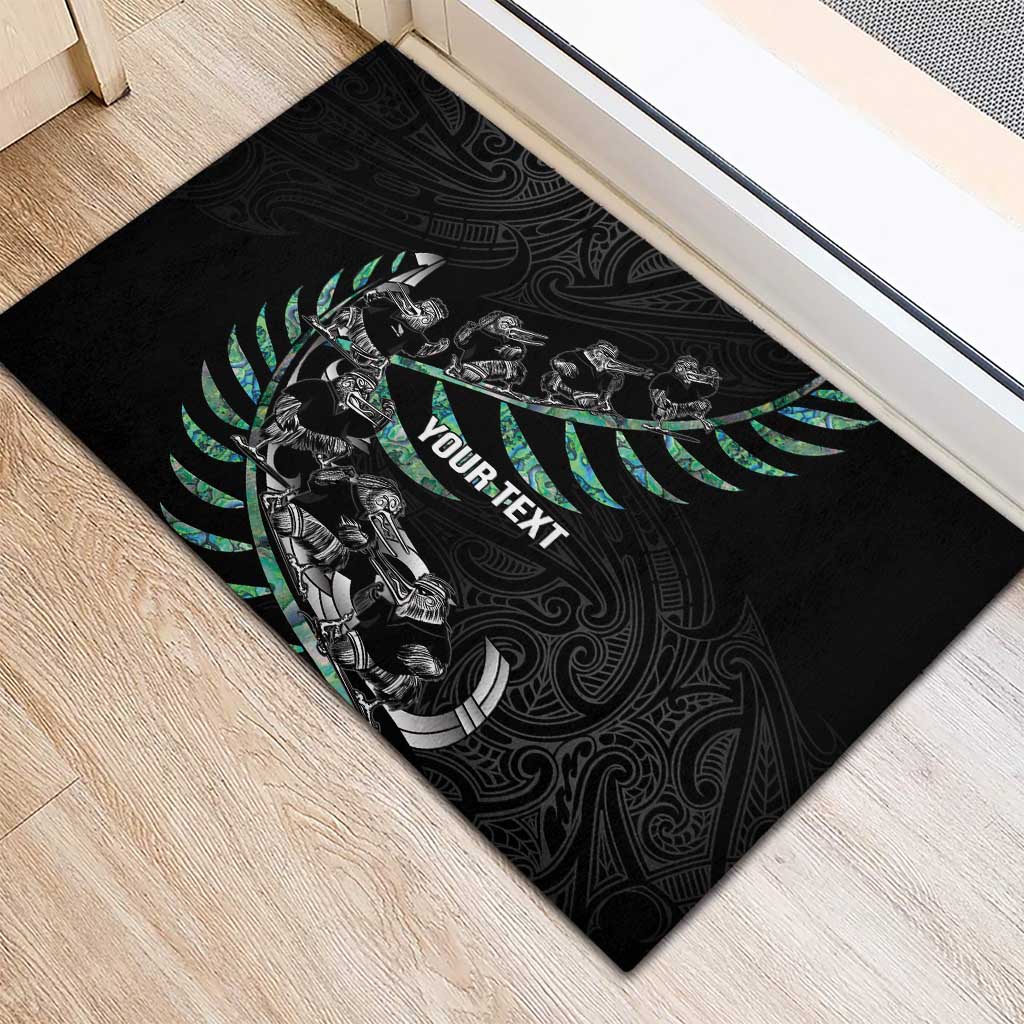 Custom New Zealand Silver Fern Rugby Rubber Doormat Aotearoa Kiwi Maori Pattern LT14