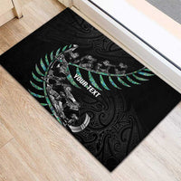 Custom New Zealand Silver Fern Rugby Rubber Doormat Aotearoa Kiwi Maori Pattern LT14