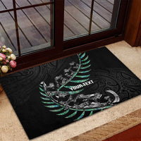 Custom New Zealand Silver Fern Rugby Rubber Doormat Aotearoa Kiwi Maori Pattern LT14