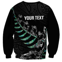 Custom New Zealand Silver Fern Rugby Sweatshirt Aotearoa Kiwi Maori Pattern