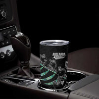 Custom New Zealand Silver Fern Rugby Tumbler Cup Aotearoa Kiwi Maori Pattern