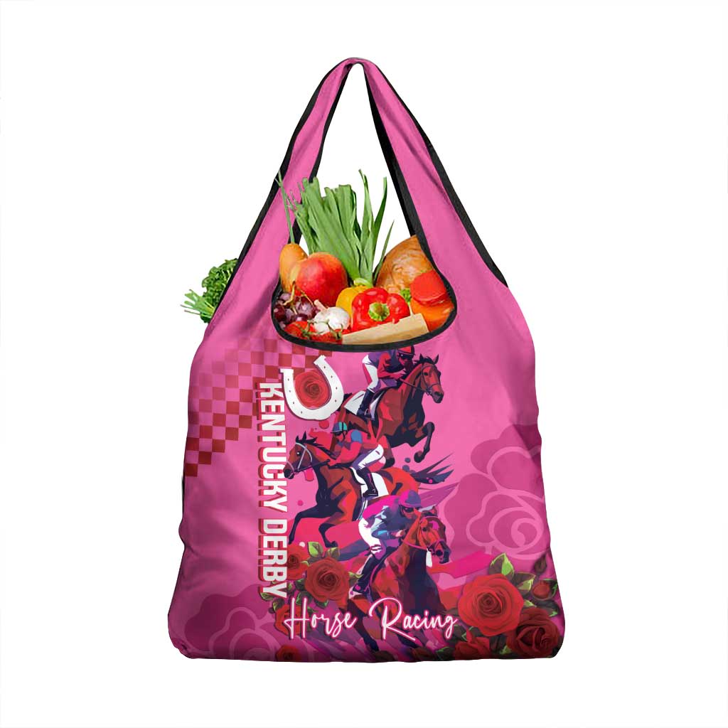 Kentucky Horse Racing Grocery Bag 150th Anniversary With Roses - Pink Version