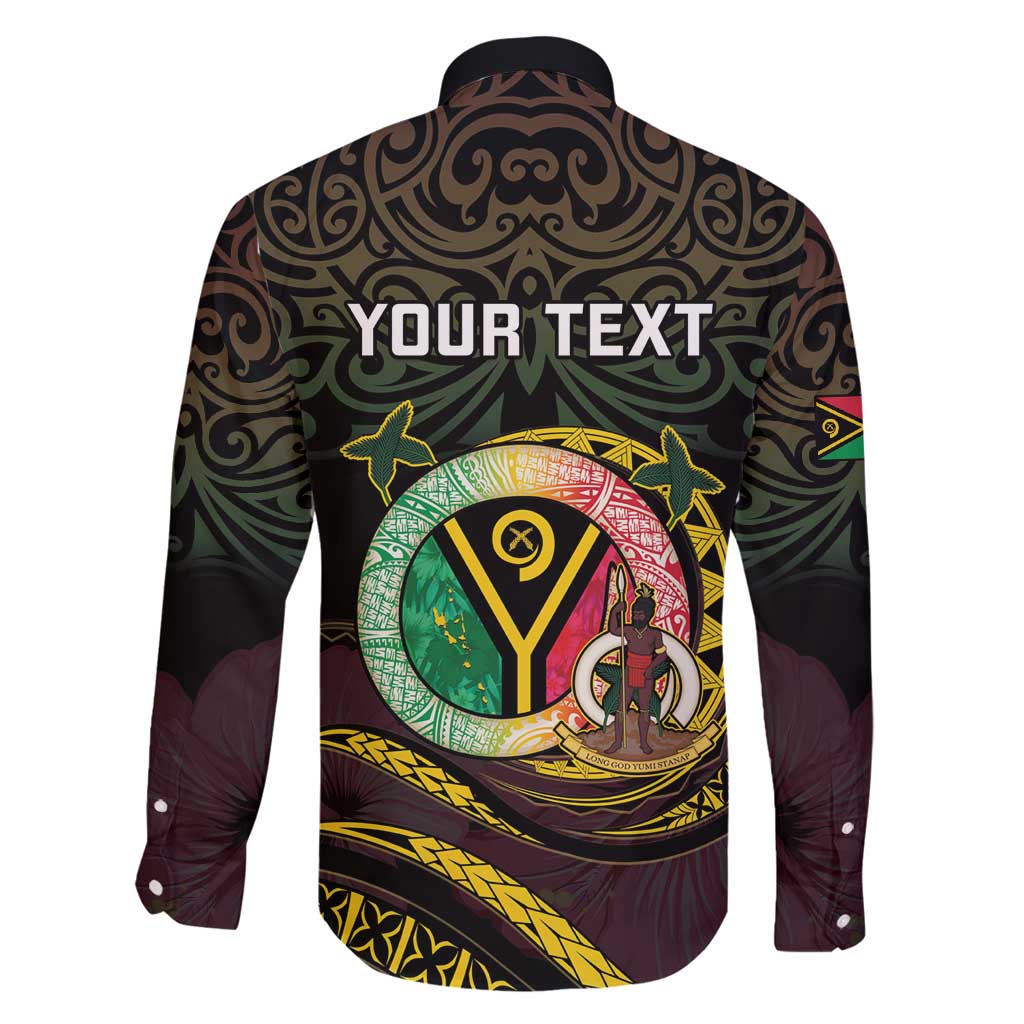 Personalised Vanuatu Family Matching Long Sleeve Bodycon Dress and Hawaiian Shirt Yumi 45th Hapi Independens Dei - Black Version LT14