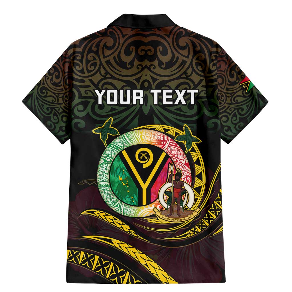 Personalised Vanuatu Family Matching Mermaid Dress and Hawaiian Shirt Yumi 45th Hapi Independens Dei - Black Version LT14