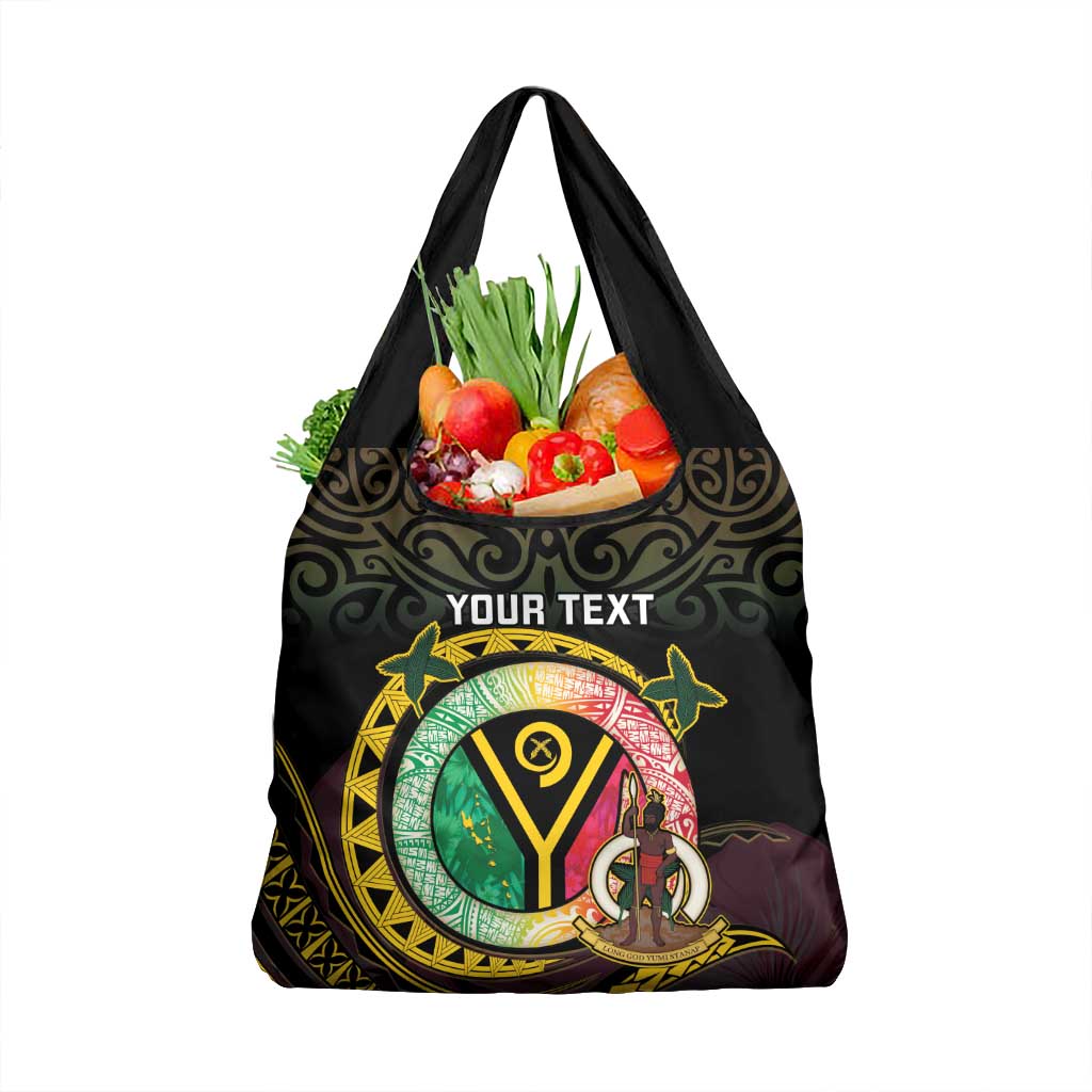 Personalised Vanuatu Grocery Bag Yumi 45th Hapi Independens Dei - Black Version LT14