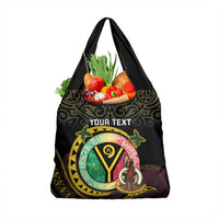 Personalised Vanuatu Grocery Bag Yumi 45th Hapi Independens Dei - Black Version LT14