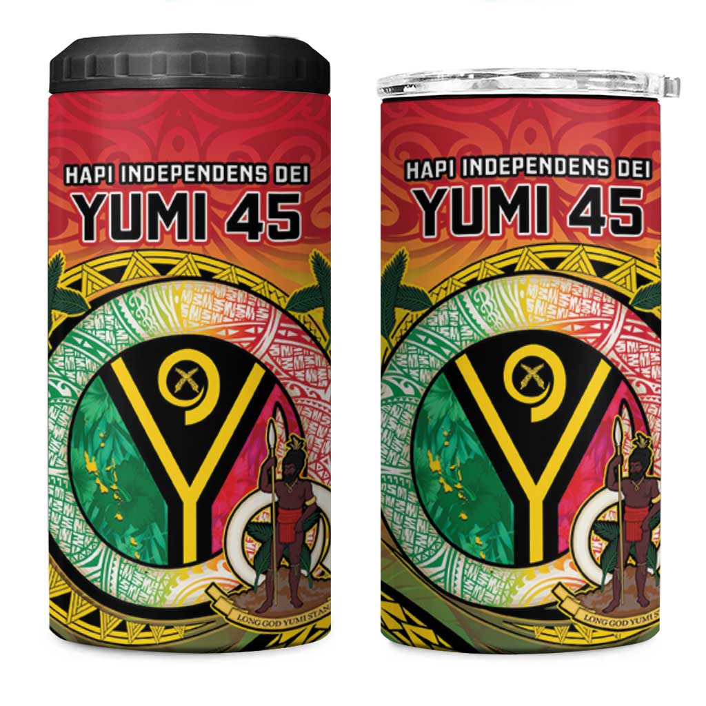Vanuatu 4 in 1 Can Cooler Tumbler Yumi 45th Hapi Independens Dei - Reggae Version LT14