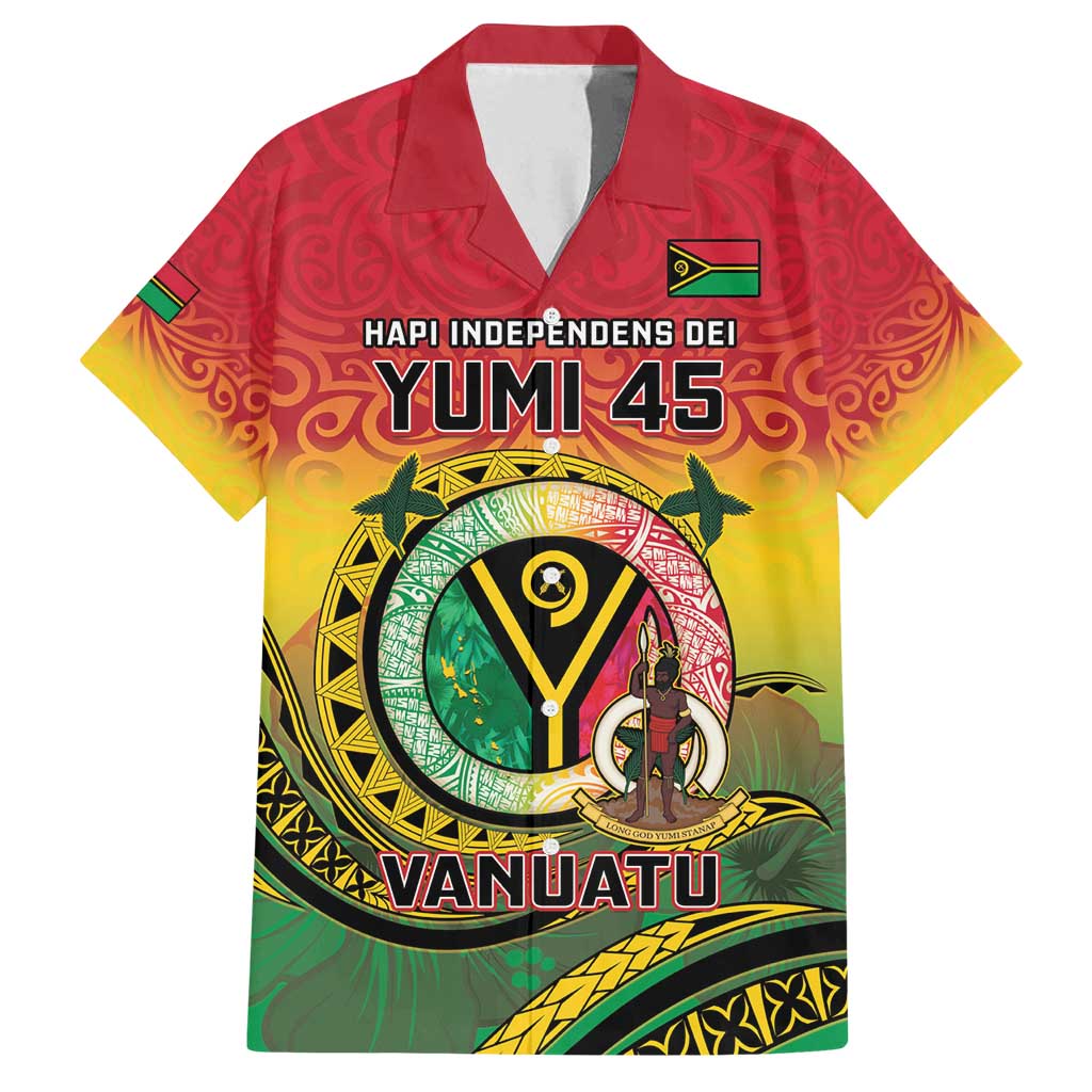 Personalised Vanuatu Family Matching Puletasi and Hawaiian Shirt Yumi 45th Hapi Independens Dei - Reggae Version LT14