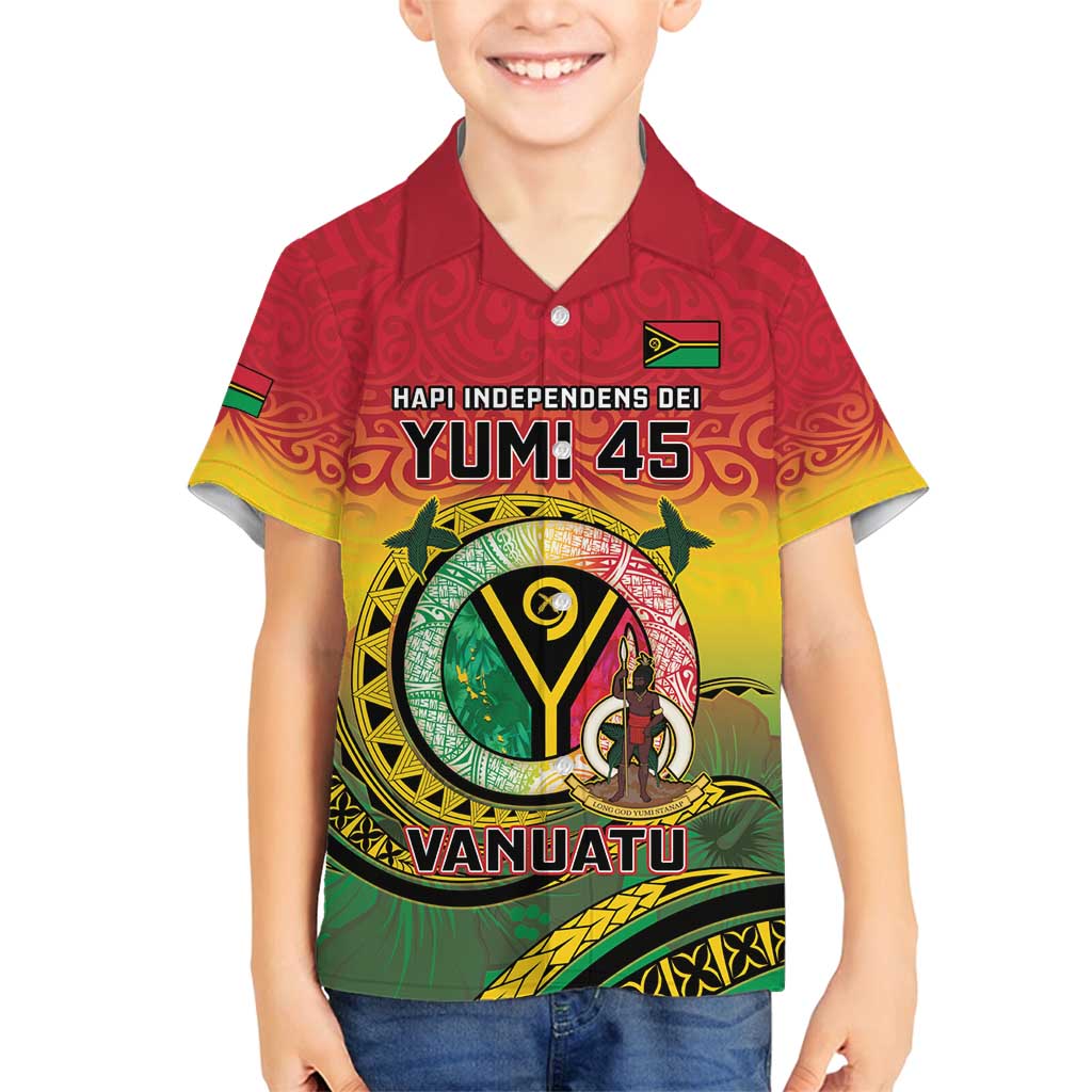 Personalised Vanuatu Family Matching Tank Maxi Dress and Hawaiian Shirt Yumi 45th Hapi Independens Dei - Reggae Version LT14
