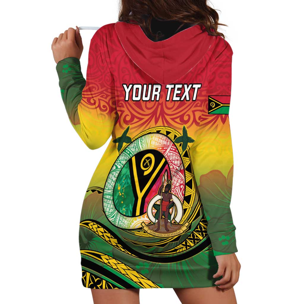 Personalised Vanuatu Hoodie Dress Yumi 45th Hapi Independens Dei - Reggae Version LT14