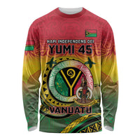 Personalised Vanuatu Long Sleeve Shirt Yumi 45th Hapi Independens Dei - Reggae Version LT14