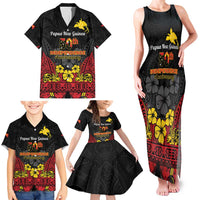 Papua New Guinea Independence Day Family Matching Tank Maxi Dress and Hawaiian Shirt PNG Bird of Paradise 50th Anniversary LT14