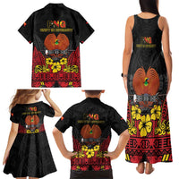 Papua New Guinea Independence Day Family Matching Tank Maxi Dress and Hawaiian Shirt PNG Bird of Paradise 50th Anniversary LT14