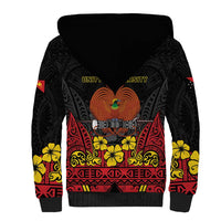 Papua New Guinea Independence Day Sherpa Hoodie PNG Bird of Paradise 50th Anniversary LT14