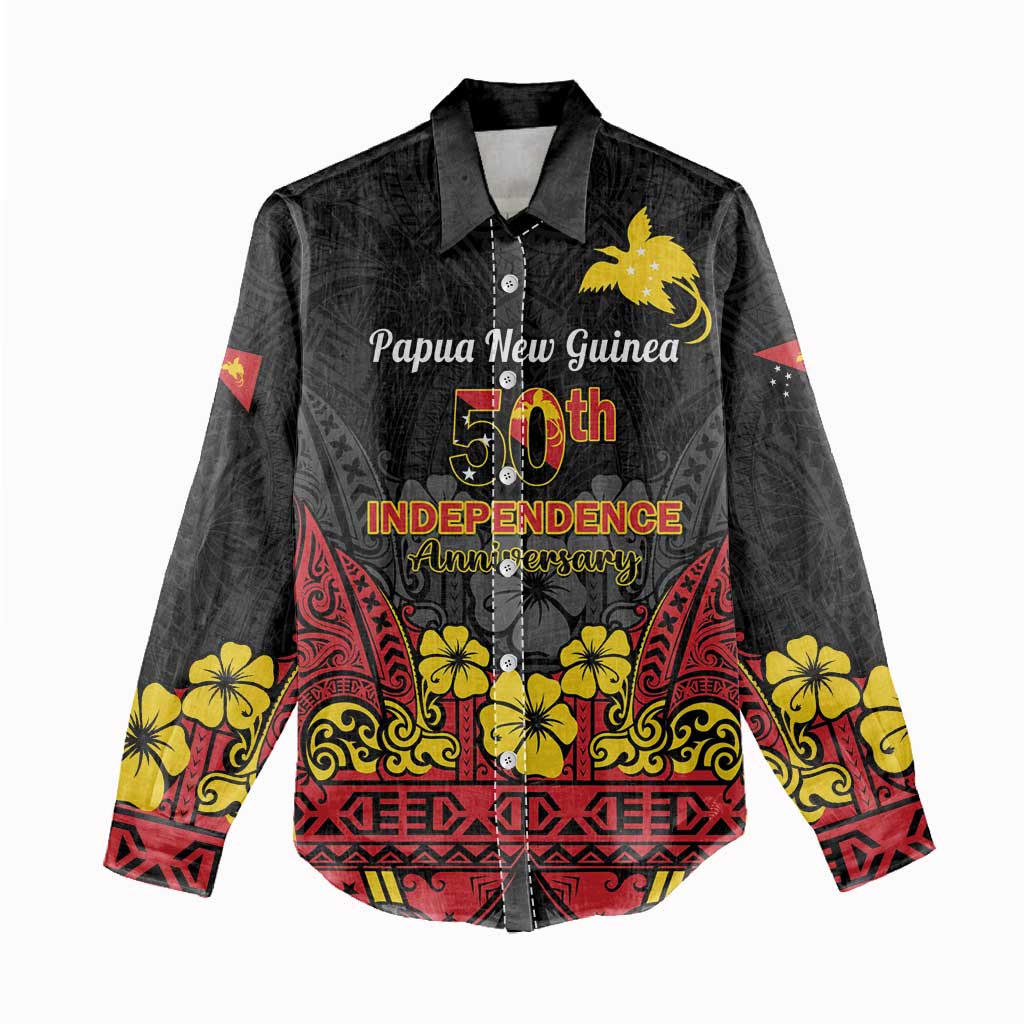 Papua New Guinea Independence Day Women Casual Shirt PNG Bird of Paradise 50th Anniversary LT14