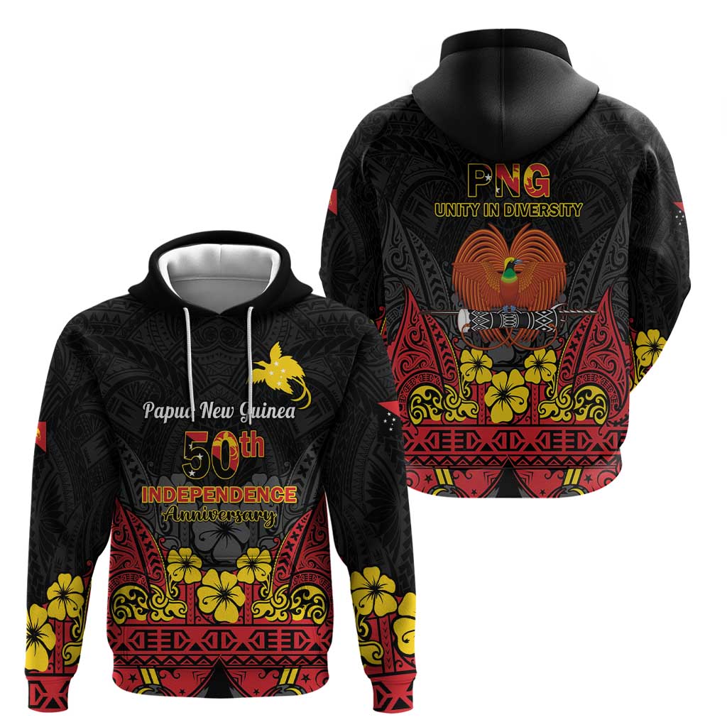 Papua New Guinea Independence Day Zip Hoodie PNG Bird of Paradise 50th Anniversary LT14