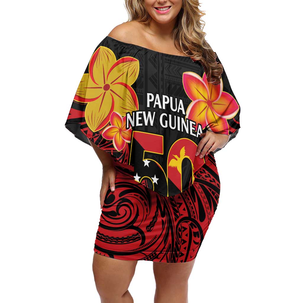 Papua New Guinea Independence Day Family Matching Off Shoulder Short Dress and Hawaiian Shirt PNG Since 1975 LT14