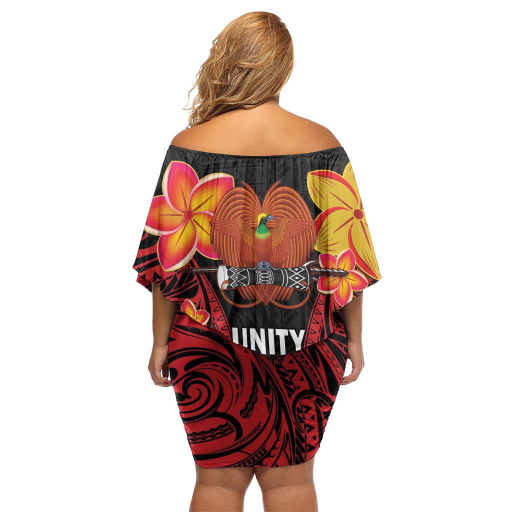 Papua New Guinea Independence Day Family Matching Off Shoulder Short Dress and Hawaiian Shirt PNG Since 1975 LT14