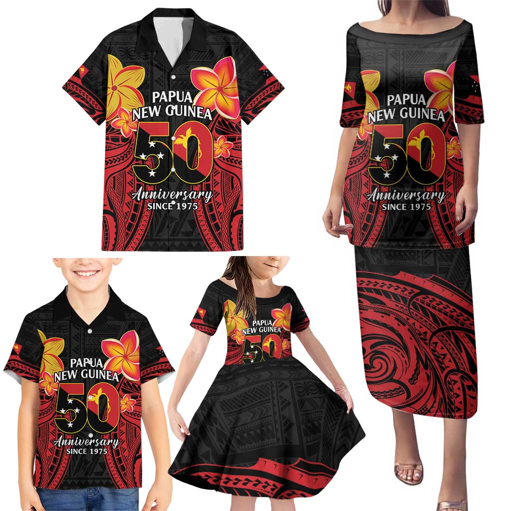 Papua New Guinea Independence Day Family Matching Puletasi and Hawaiian Shirt PNG Since 1975 LT14