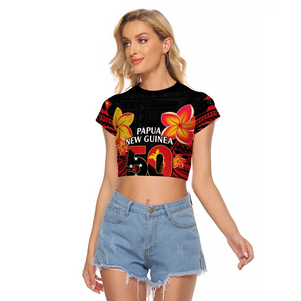Papua New Guinea Independence Day Raglan Cropped T Shirt PNG Since 1975 LT14
