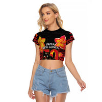 Papua New Guinea Independence Day Raglan Cropped T Shirt PNG Since 1975 LT14