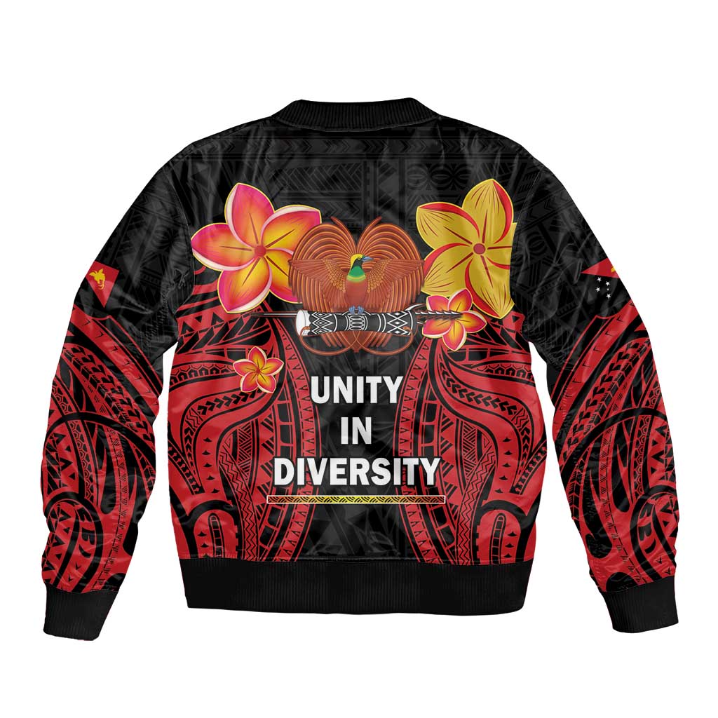 Papua New Guinea Independence Day Sleeve Zip Bomber Jacket PNG Since 1975 LT14