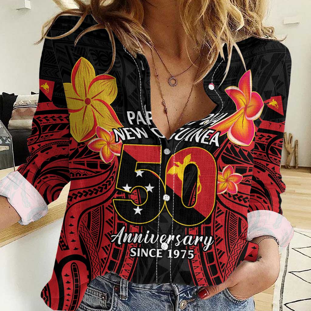 Papua New Guinea Independence Day Women Casual Shirt PNG Since 1975 LT14