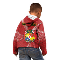 Personalised Tonga Independence Day Kid Hoodie Happy 54th Independence Anniversary Ngatu Pattern
