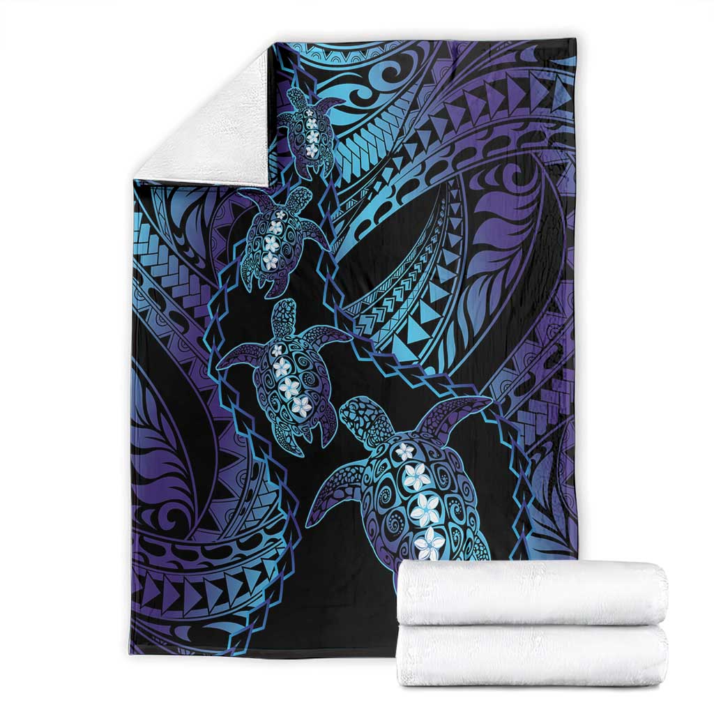 Polynesia Sea Turtle Day Blanket Tribal Honu Plumeria Polynesian Pattern