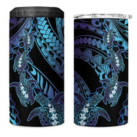 Polynesia Sea Turtle Day 4 in 1 Can Cooler Tumbler Tribal Honu Plumeria Polynesian Pattern