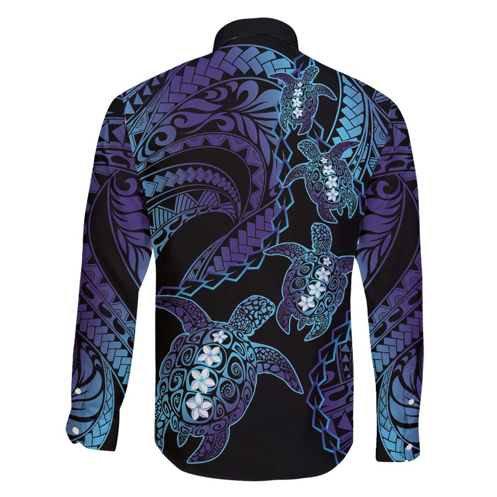 Polynesia Sea Turtle Day Family Matching Short Sleeve Bodycon Dress and Hawaiian Shirt Tribal Honu Plumeria Polynesian Pattern