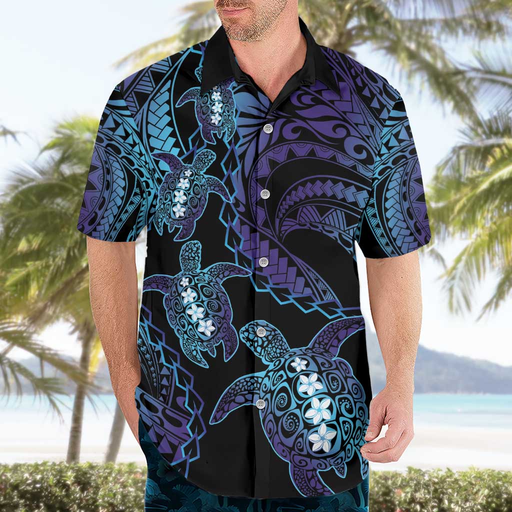 Polynesia Sea Turtle Day Hawaiian Shirt Tribal Honu Plumeria Polynesian Pattern