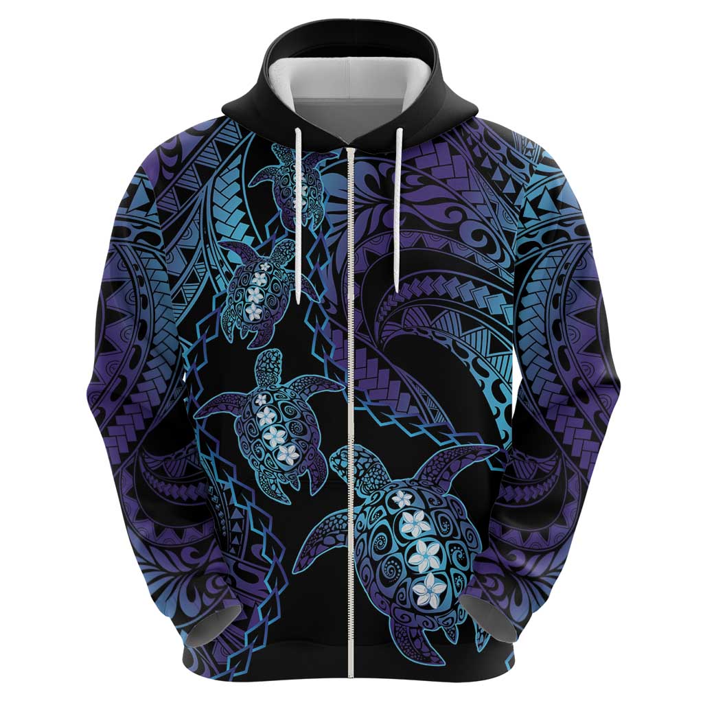Polynesia Sea Turtle Day Hoodie Tribal Honu Plumeria Polynesian Pattern