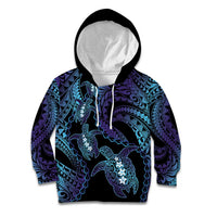 Polynesia Sea Turtle Day Kid Hoodie Tribal Honu Plumeria Polynesian Pattern LT14 Hoodie Purple - Polynesian Pride