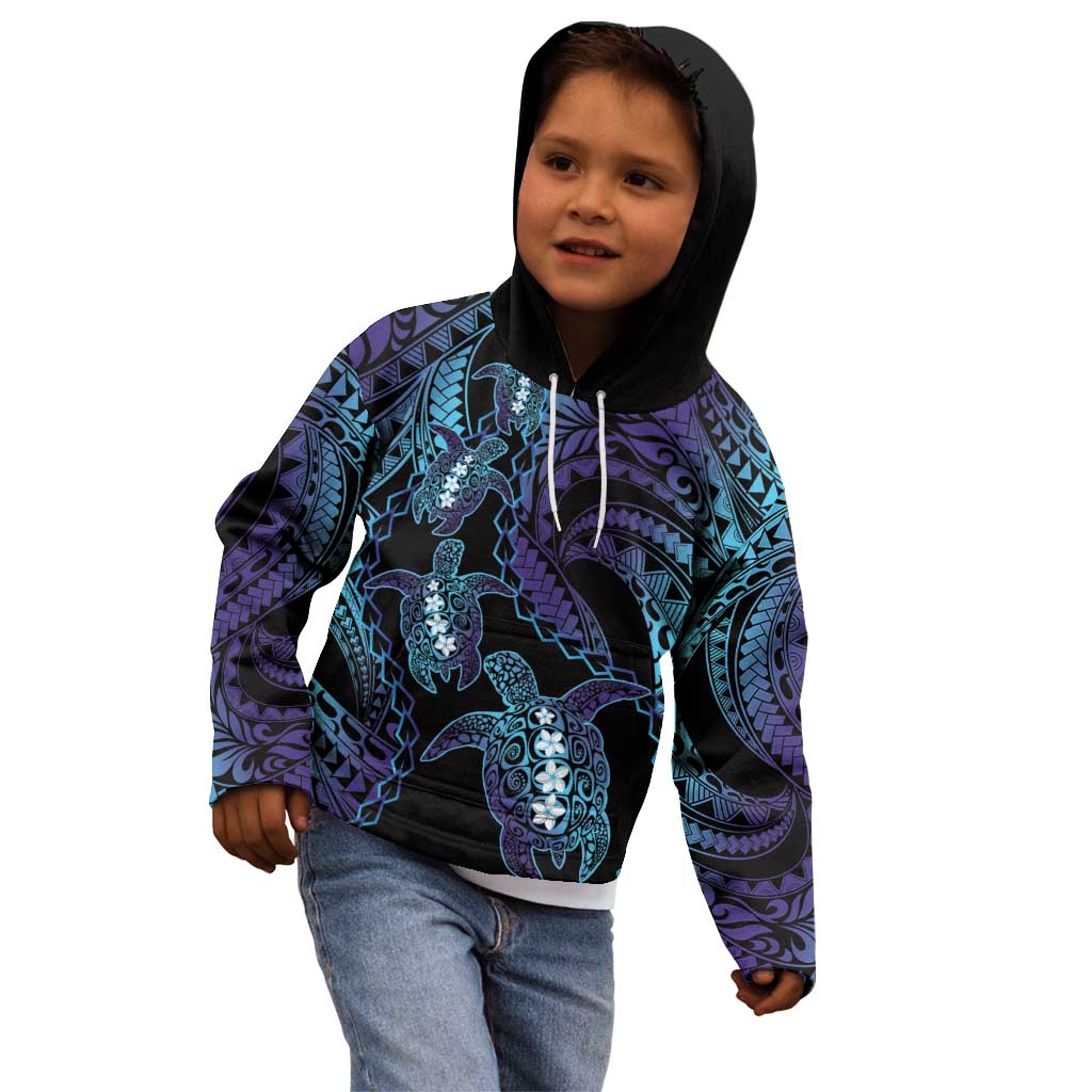 Polynesia Sea Turtle Day Kid Hoodie Tribal Honu Plumeria Polynesian Pattern LT14 - Polynesian Pride