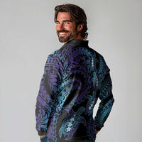 Polynesia Sea Turtle Day Long Sleeve Polo Shirt Tribal Honu Plumeria Polynesian Pattern LT14 - Polynesian Pride