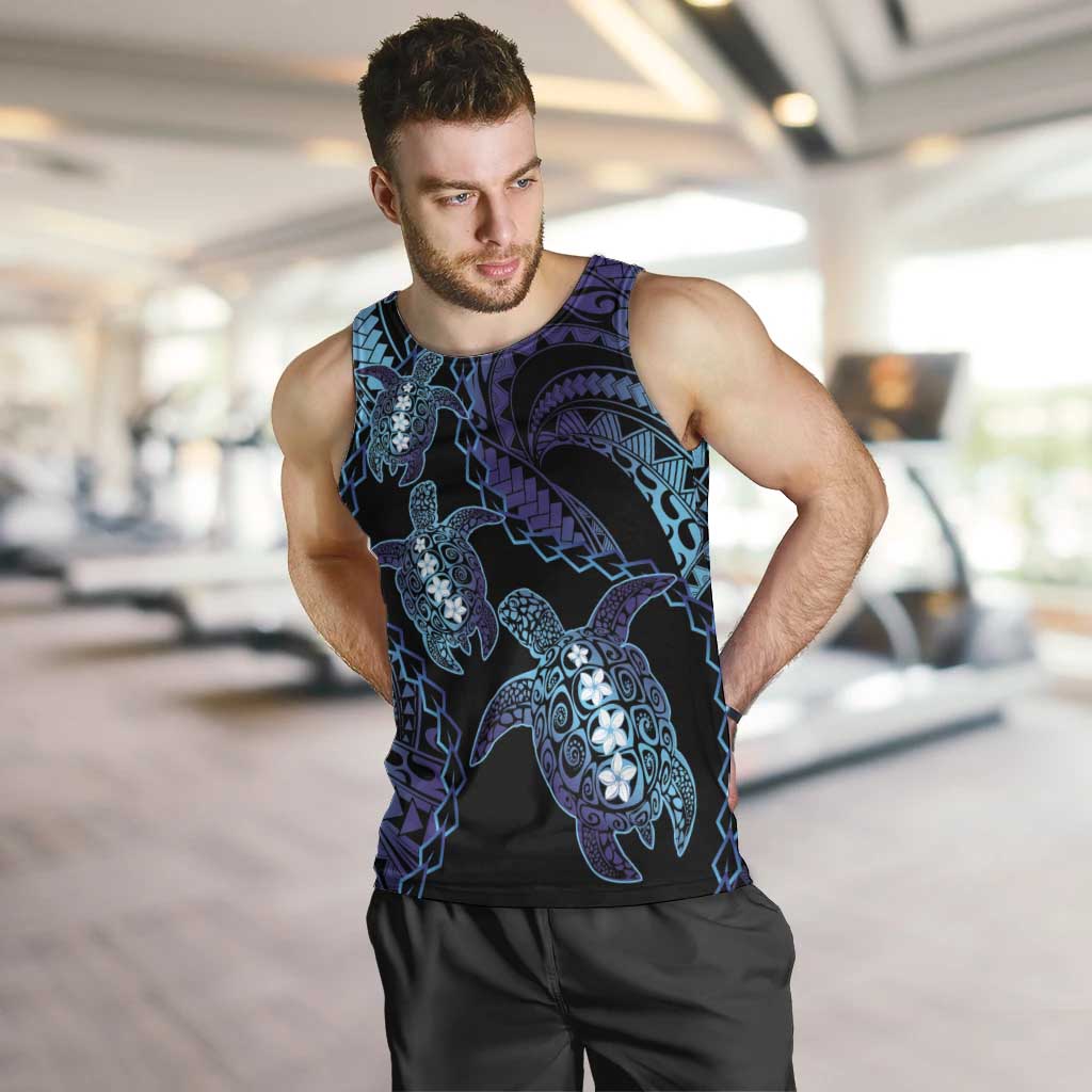 Polynesia Sea Turtle Day Men Tank Top Tribal Honu Plumeria Polynesian Pattern