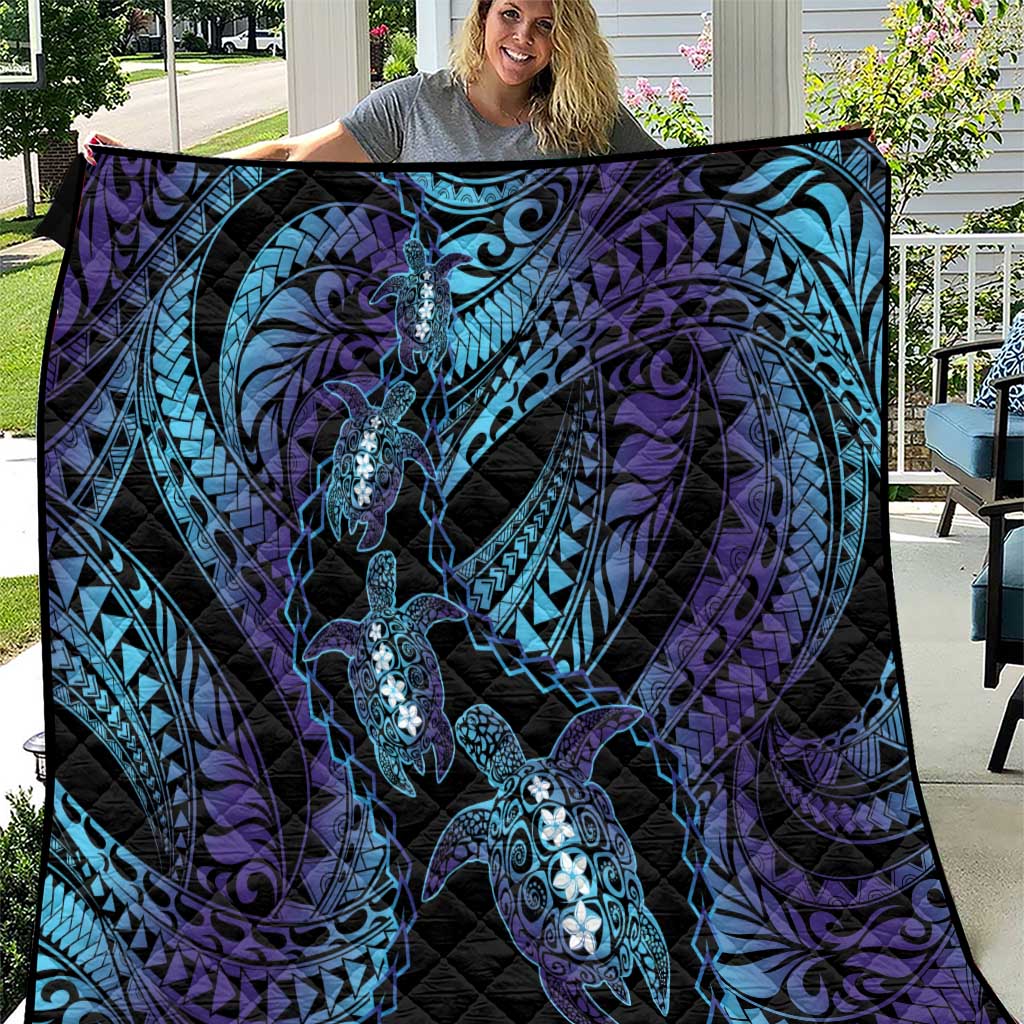 Polynesia Sea Turtle Day Quilt Tribal Honu Plumeria Polynesian Pattern