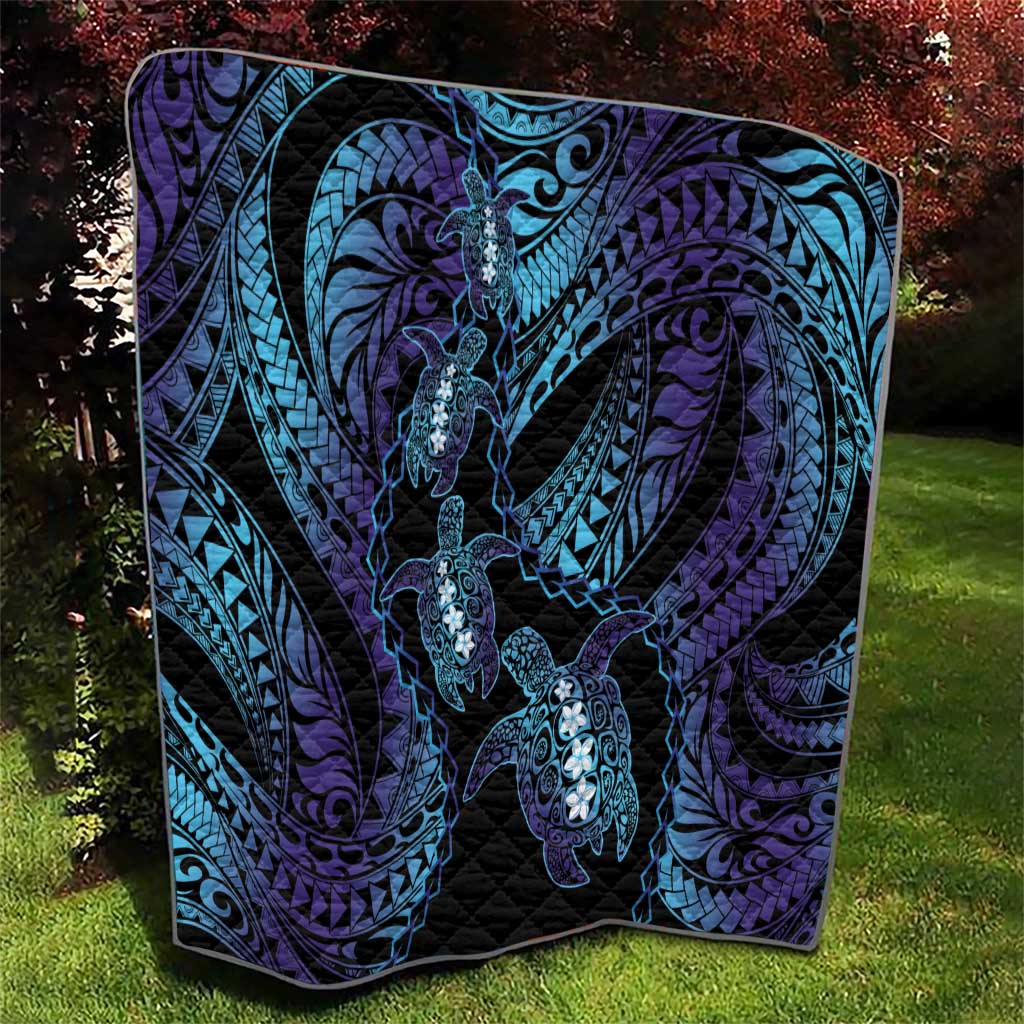 Polynesia Sea Turtle Day Quilt Tribal Honu Plumeria Polynesian Pattern