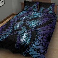 Polynesia Sea Turtle Day Quilt Bed Set Tribal Honu Plumeria Polynesian Pattern